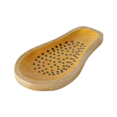 Platou de servire galben din lemn de mango 30 x 16 cm Paya Boltze