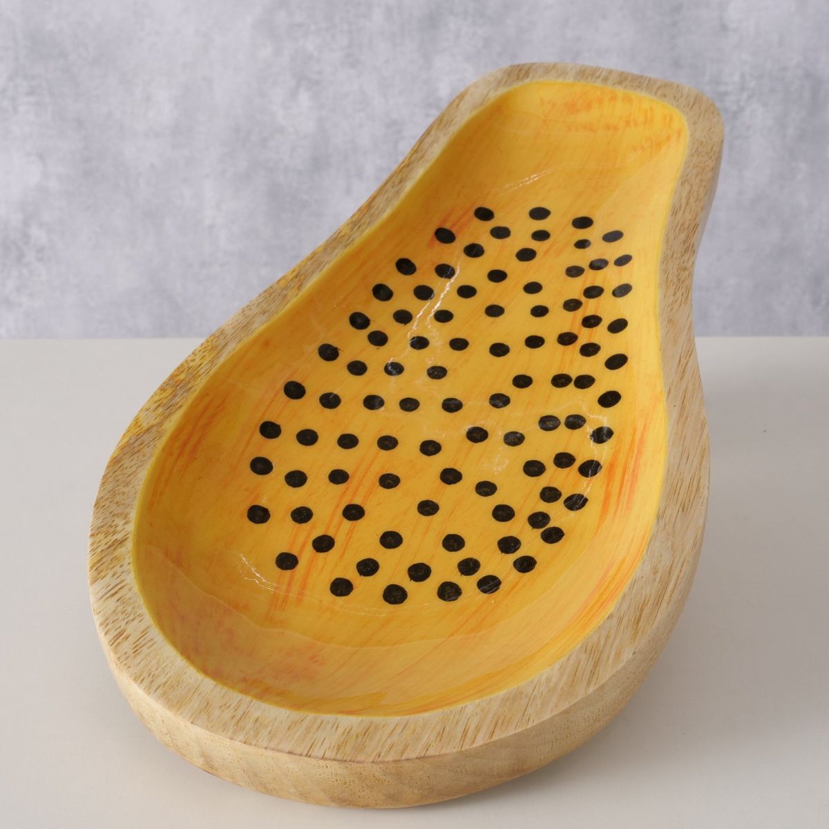 Platou de servire galben din lemn de mango 30 x 16 cm Paya Boltze, 2, hectarul.ro