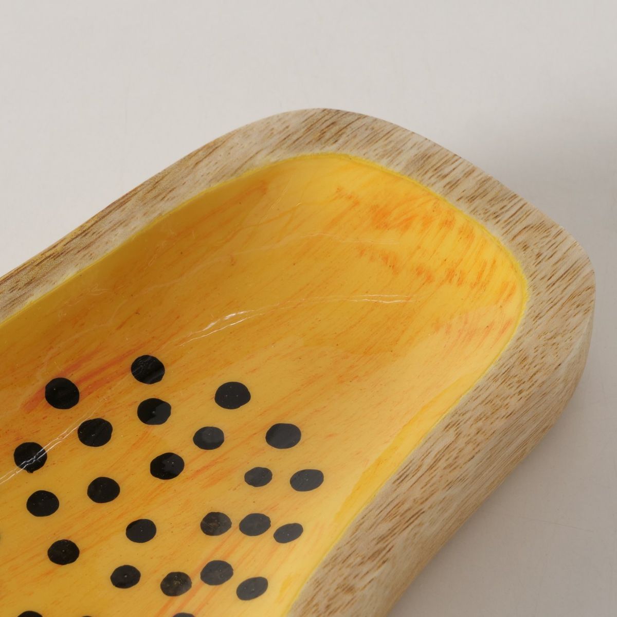 Platou de servire galben din lemn de mango 30 x 16 cm Paya Boltze, 3, hectarul.ro