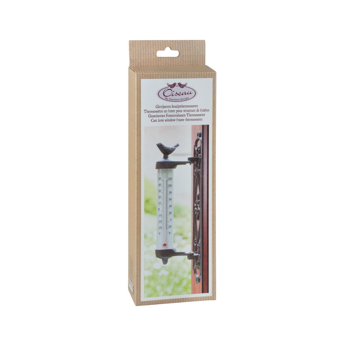 Termometru ruginiu din otel turnat Bird Esschert Design