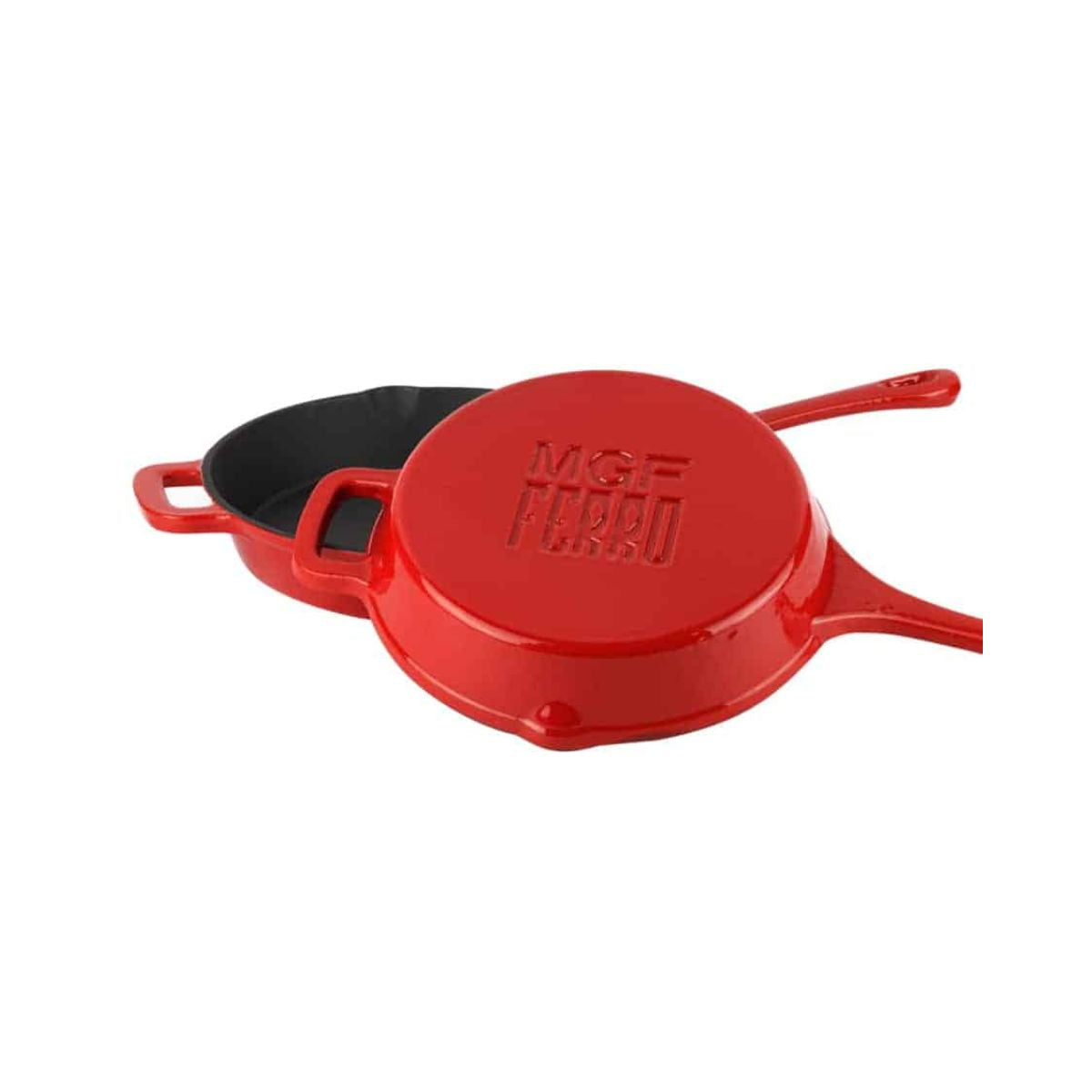 Tigaie din fonta emailata, Ferro Eco Magefesa, 31 cm diametru, rosie, 3, hectarul.ro