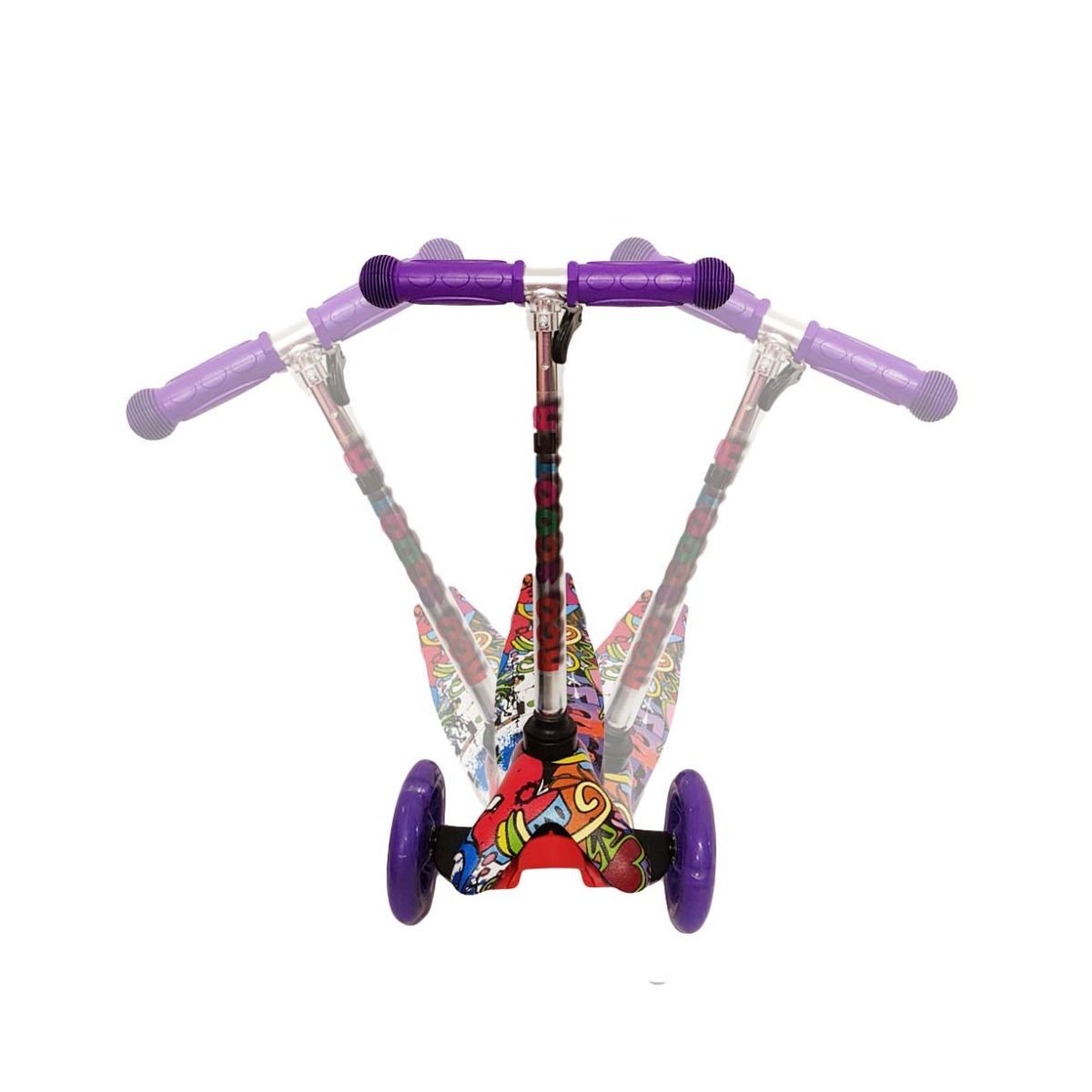 Trotineta cu 3 roti si luminite multicolore, Mov, PC 54-E