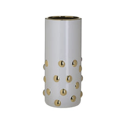 Vaza alb/auriu din ceramica Φ14Χ30 Inart