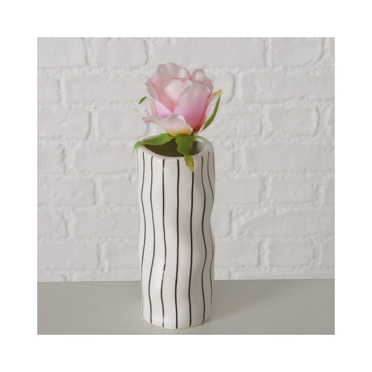 Vaza alb/negru din ceramica 15 cm Linea Boltze, 3, hectarul.ro