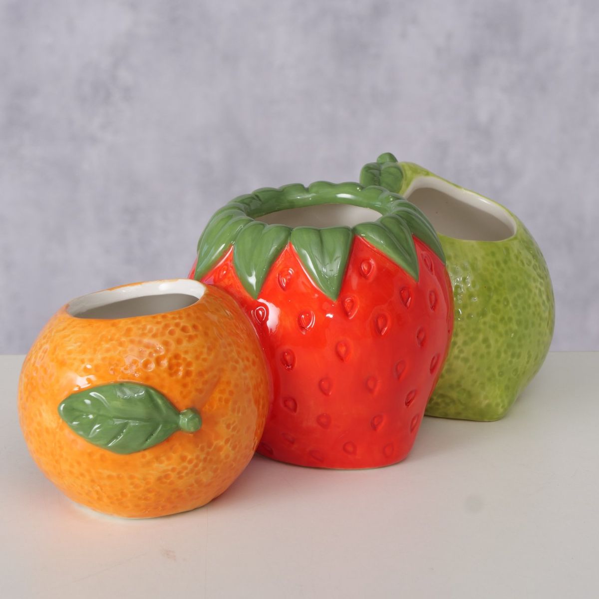 Vaza multicolora ceramica 22,5 x 9 x 8 cm Frutas Boltze, 2, hectarul.ro