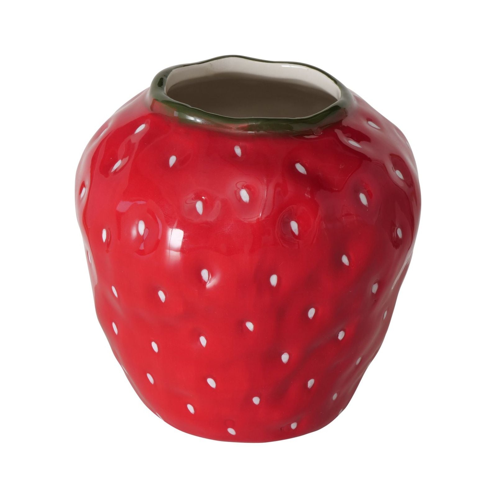 Vaza rosie din ceramica 16 cm Strawberry Boltze, 1, hectarul.ro