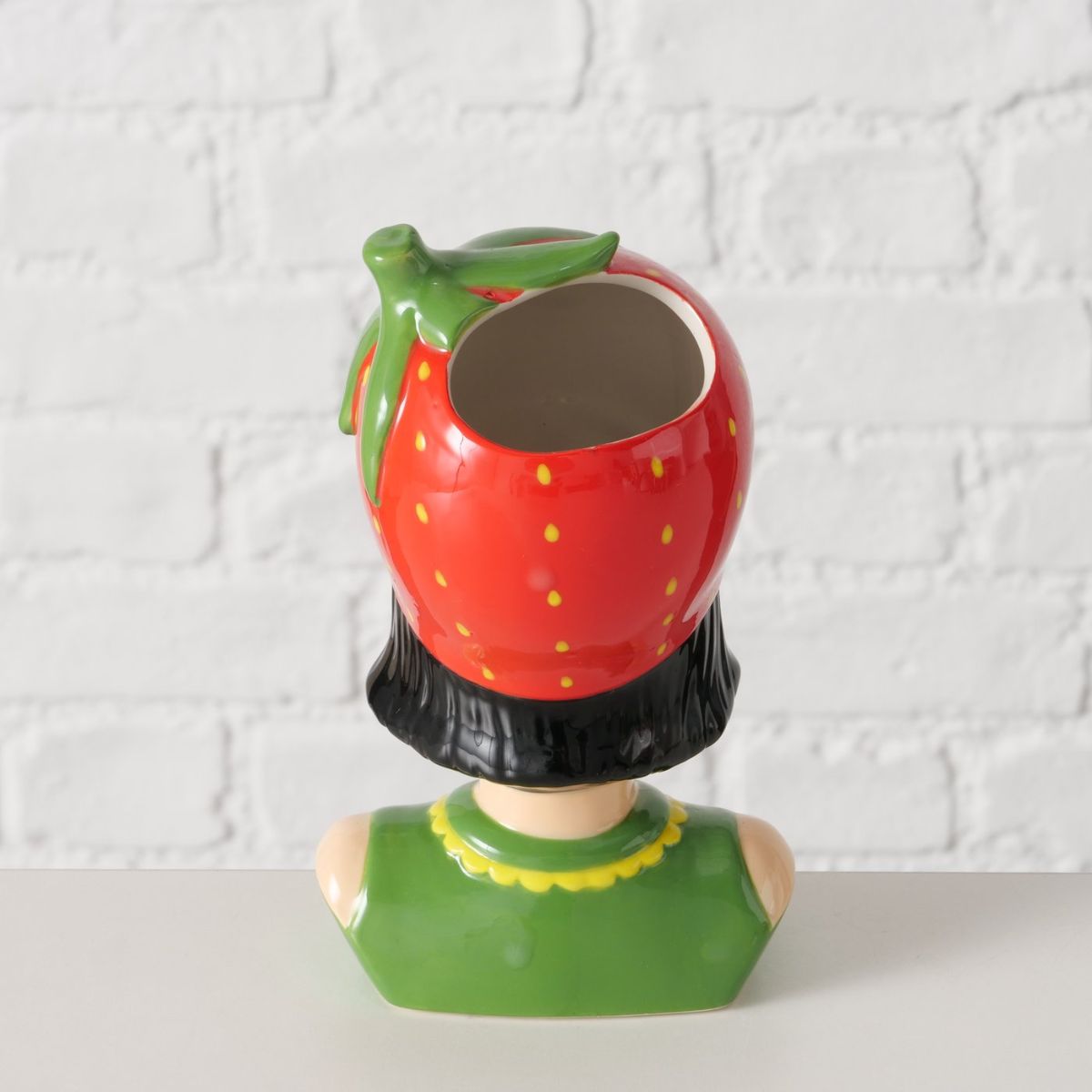 Vaza rosu/verde din portelan 16,3 cm Strawberry Boltze, 5, hectarul.ro