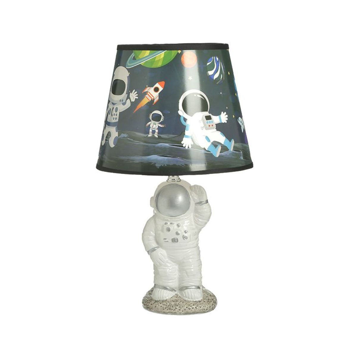 Veioza ceramica alb / gri Astronaut Inart, 1, hectarul.ro