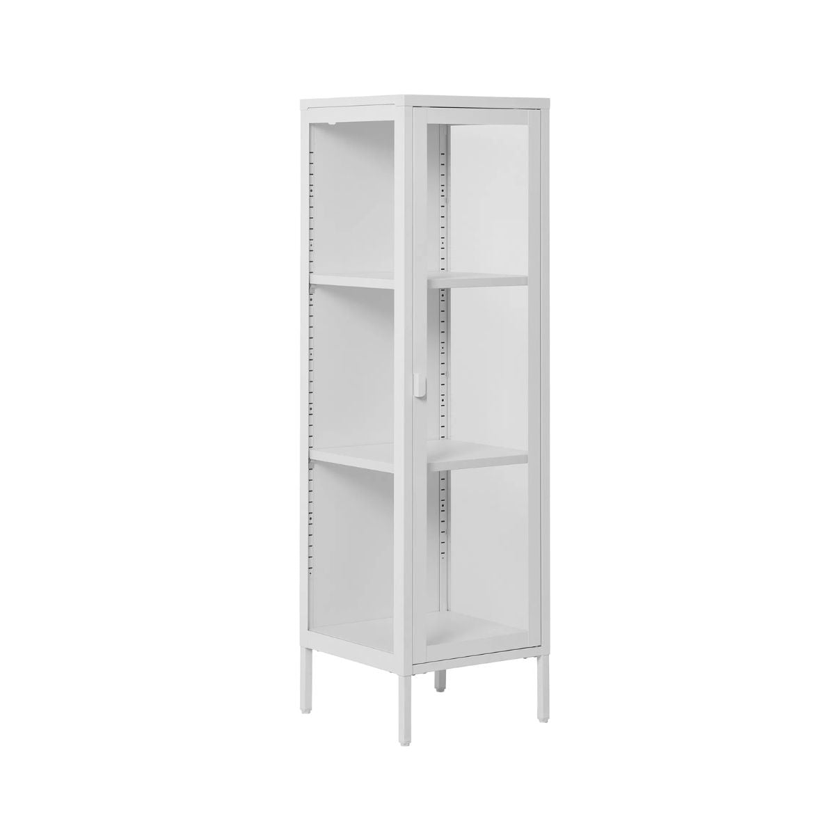 Vitrina alba din otel si sticla, 1 usa, 40x35x140 cm Brisbane House Nordic