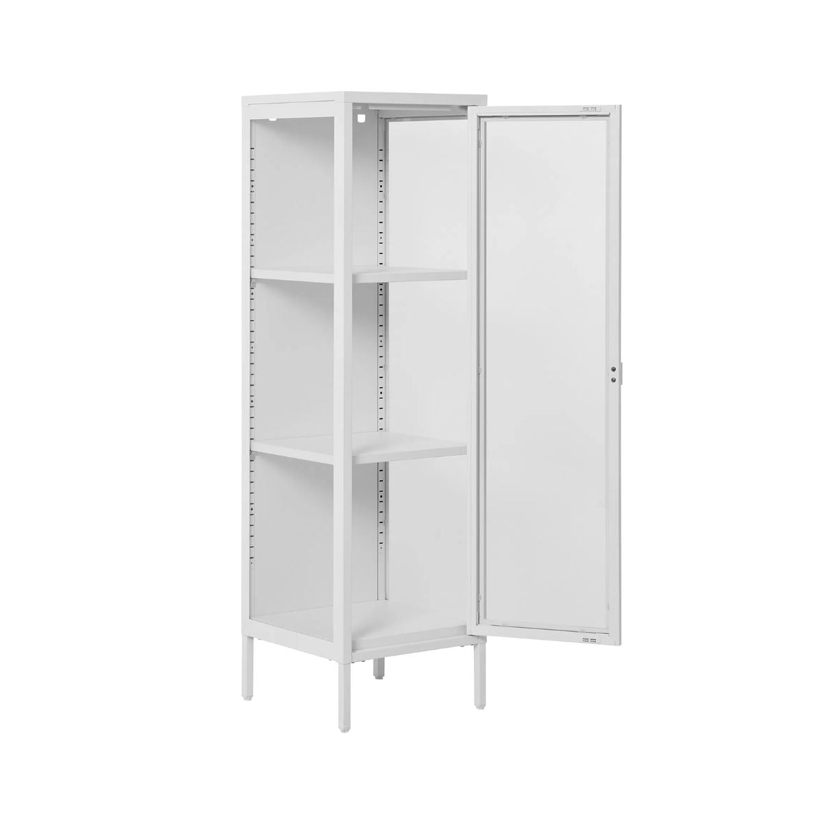 Vitrina alba din otel si sticla, 1 usa, 40x35x140 cm Brisbane House Nordic