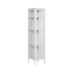 Vitrina alba din otel si sticla, 1 usa, 40x35x180 cm Brisbane House Nordic
