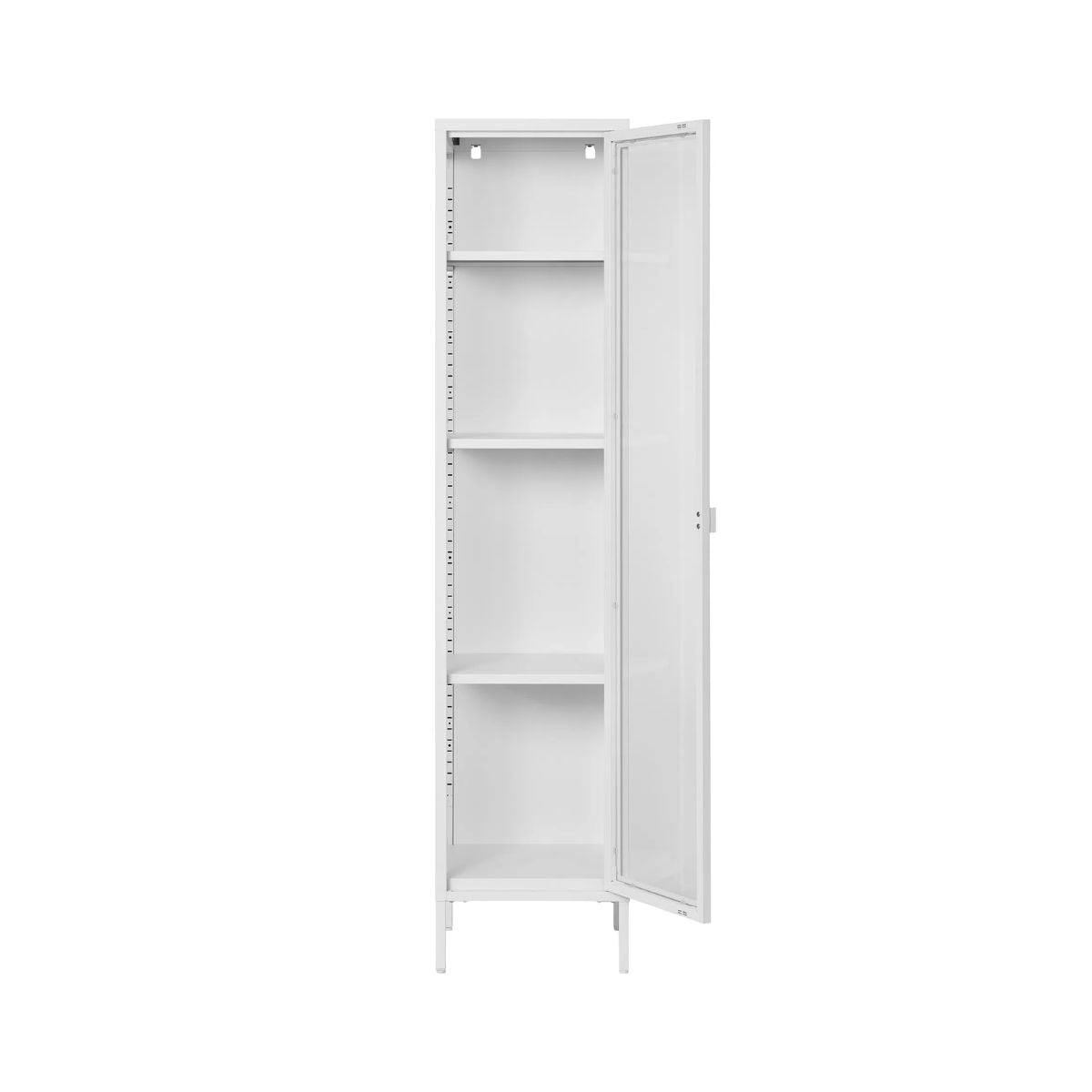 Vitrina alba din otel si sticla, 1 usa, 40x35x180 cm Brisbane House Nordic