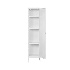 Vitrina alba din otel si sticla, 1 usa, 40x35x180 cm Brisbane House Nordic