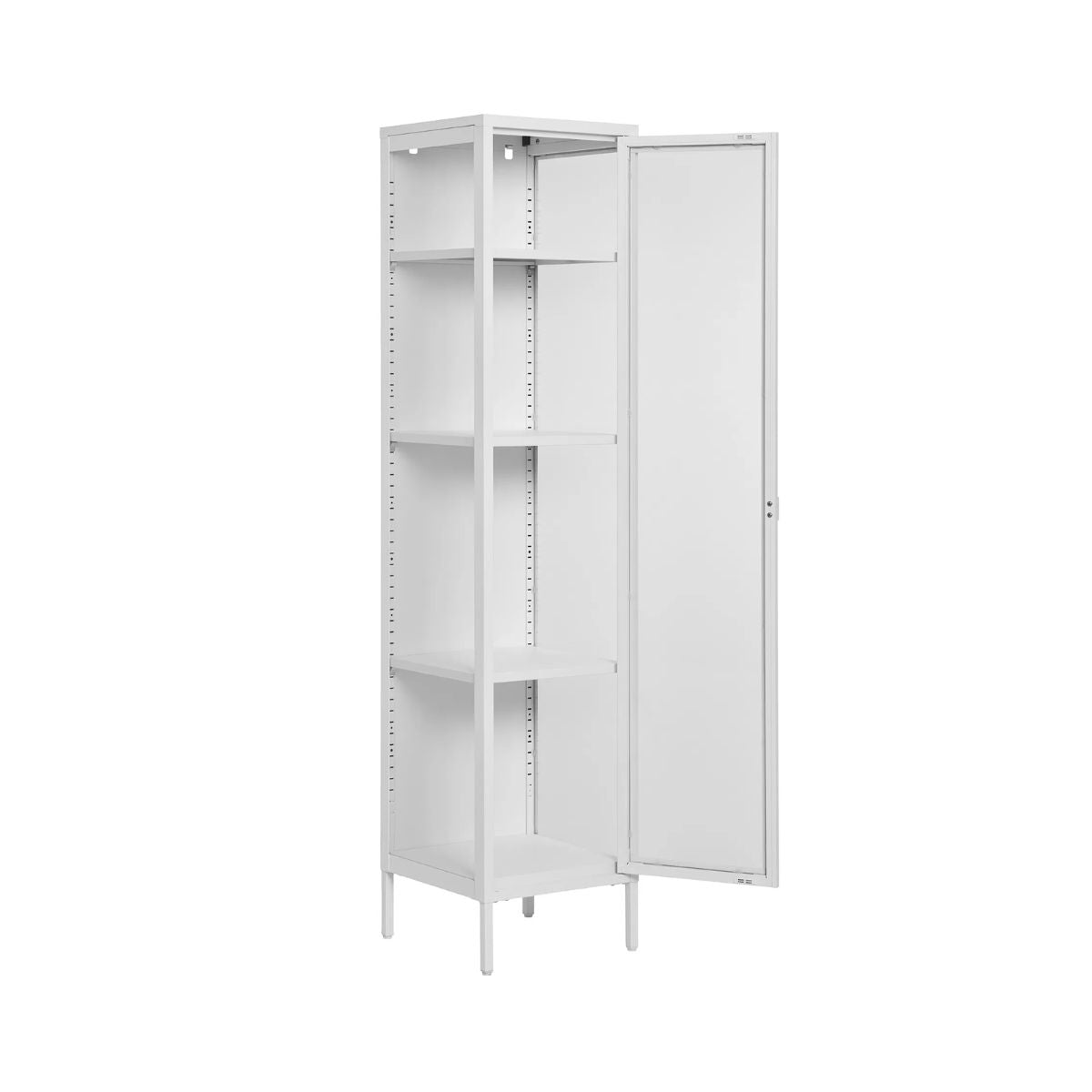 Vitrina alba din otel si sticla, 1 usa, 40x35x180 cm Brisbane House Nordic