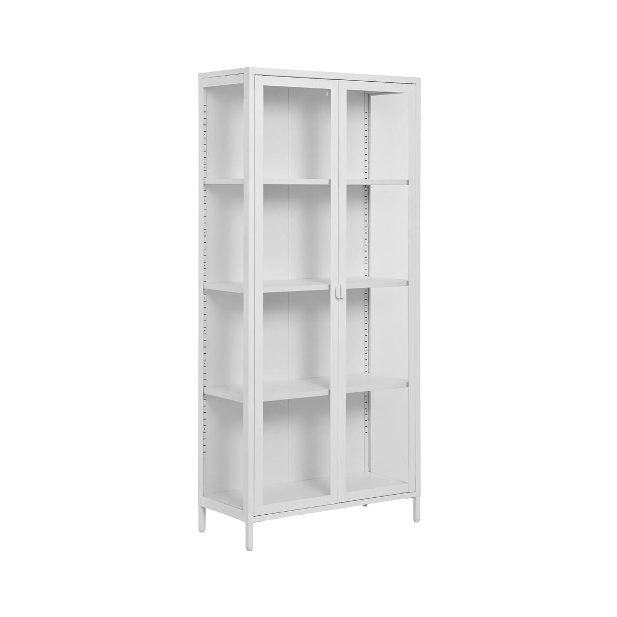 Vitrina alba din otel si sticla, 2 usi, 80x35x175 cm Brisbane House Nordic