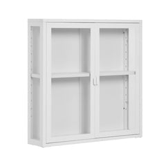 Vitrina suspendata alba din otel si sticla 80x18x80 cm Brisbane House Nordic
