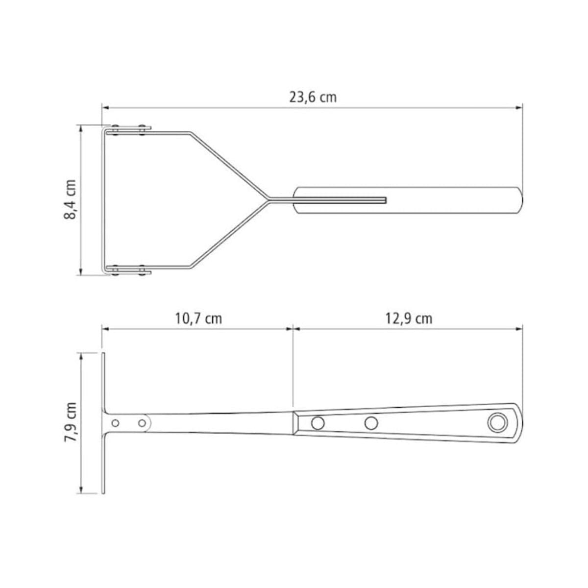 Zdrobitor de cartofi 24 cm din inox si lemn Landhaus Tramontina, 4, hectarul.ro